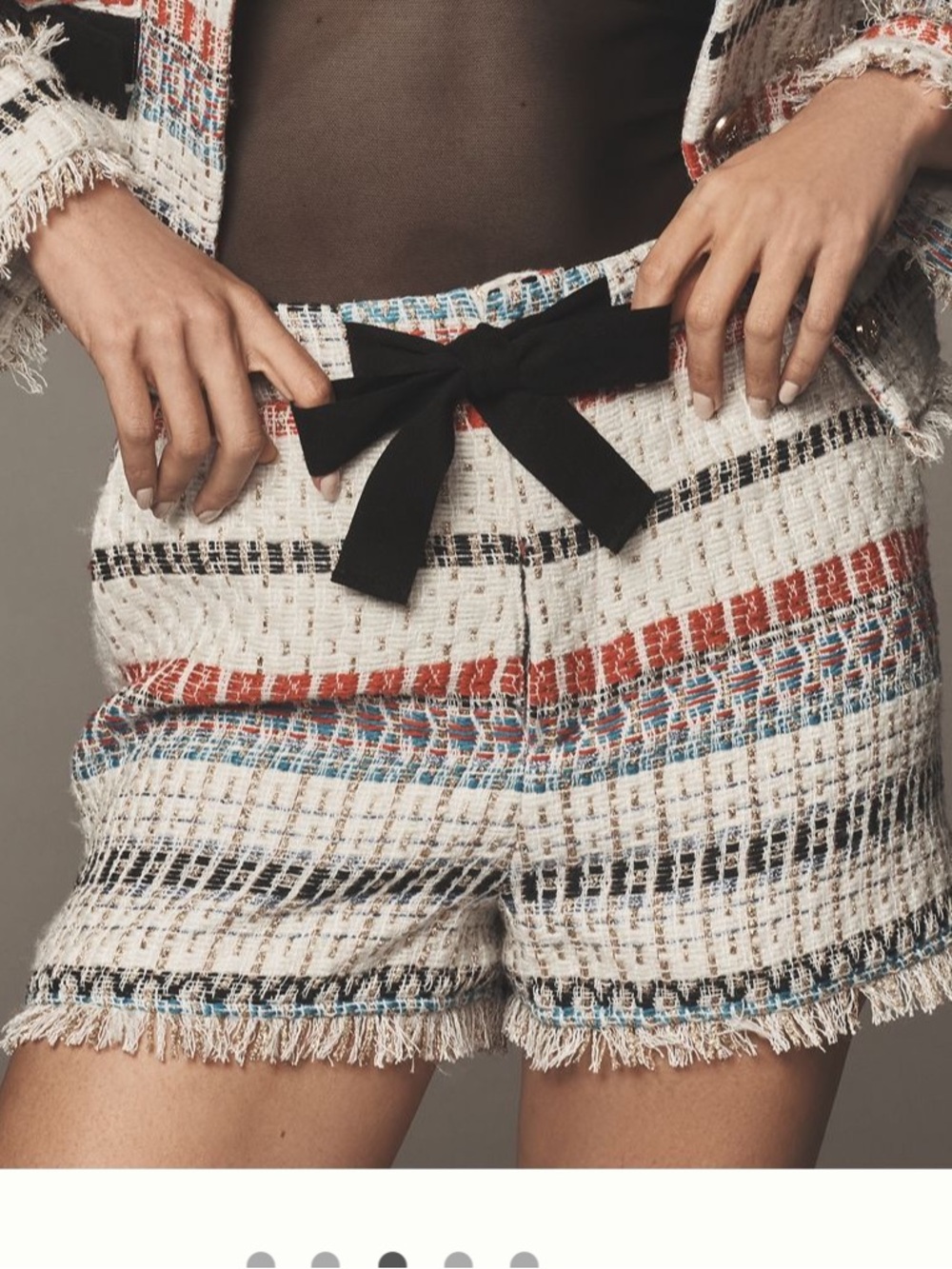 EUC Anthropologie Walter Baker Striped Tweed Shorts in Cream, Blue, Red